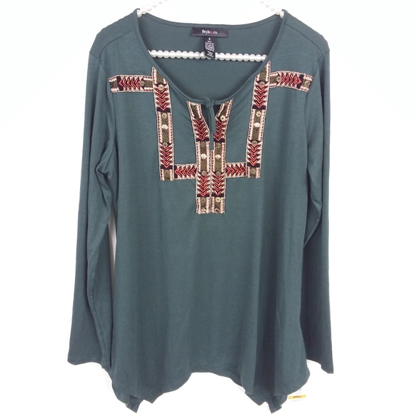 Style & Co. Tops - Style & Co Small Green Tunic NWT -5